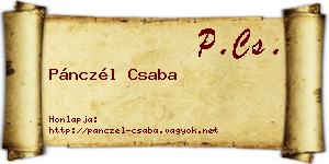 Pánczél Csaba névjegykártya