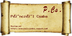 Pánczél Csaba névjegykártya