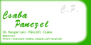 csaba panczel business card